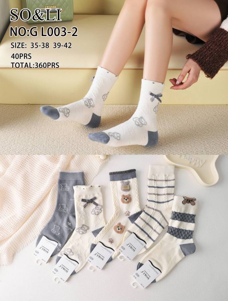 Skarpety  damskie Roz 35-42, Mix kolor Paczka 40 szt